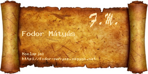 Fodor Mátyás névjegykártya