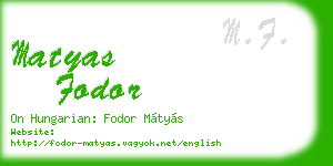 matyas fodor business card