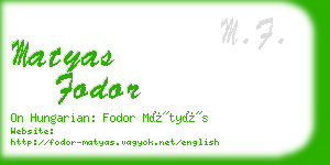 matyas fodor business card